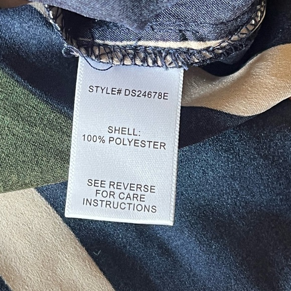 Striped Green Button Up and Tie Dress - Picture 4 of 5